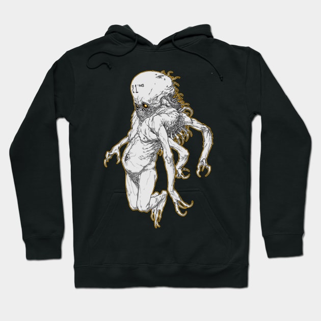 Alien BW Hoodie by FUELSTAINS